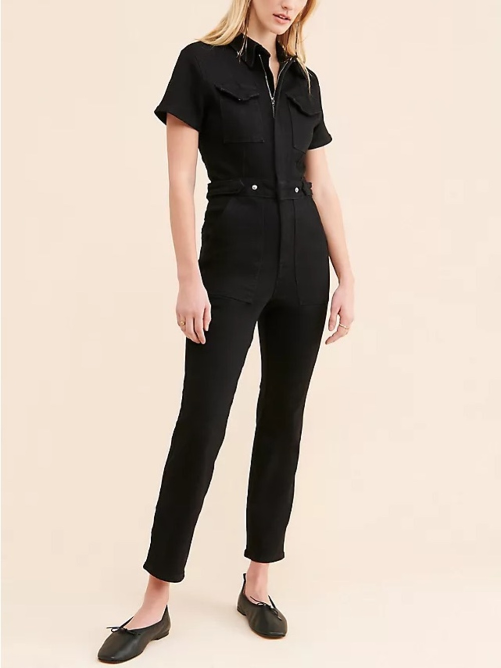 GOOD AMERICAN fit for success coveralls black size 1